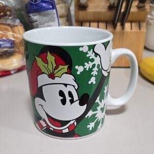 Disney Mickey Mouse Festive Mug - Green, Red, and White